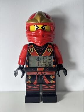 LEGO Ninjago Kai Red Ninja Minifigure Alarm Clock 2012 ClicTime Tested *READ*